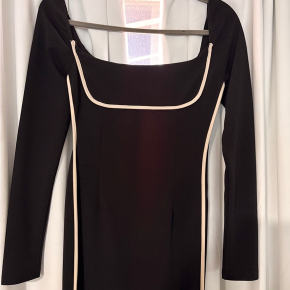 Hello Molly Black and White Long Sleeve Dress